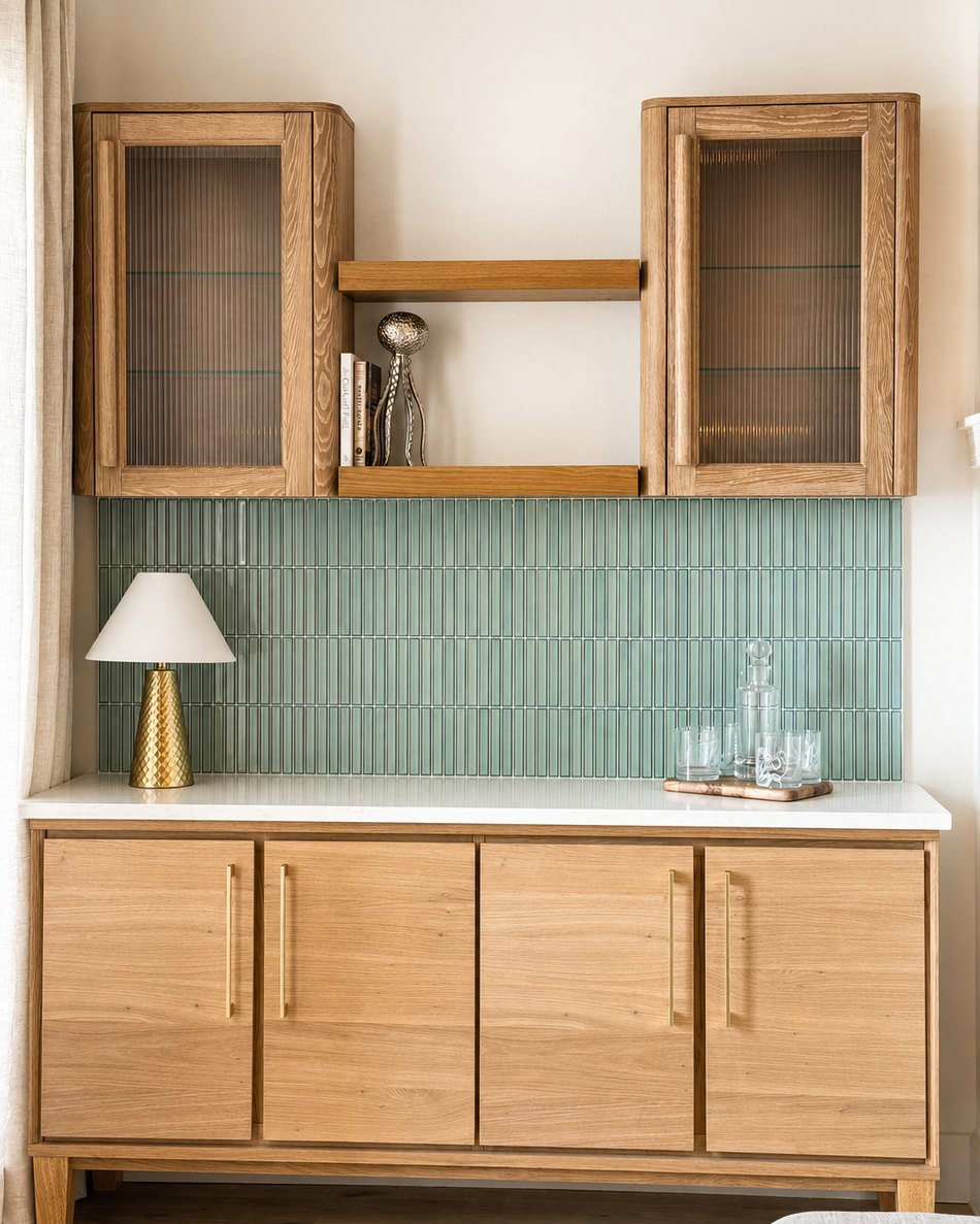 Built-in cabinetry and bar